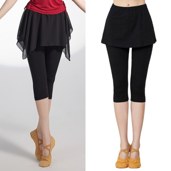 Панталони-пола с мрежа за възрастни жени – балет и латински танци, тренировъчно облекло, Modal плат