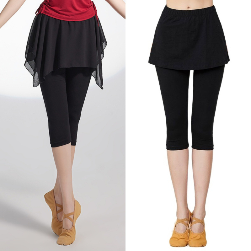 Панталони-пола с мрежа за възрастни жени – балет и латински танци, тренировъчно облекло, Modal плат