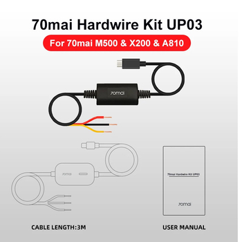 UP03 Kábel pre znižovanie napätia pre dash kameru 70mai – kompatibilný s M500 a A810 monitorovanie parkovania