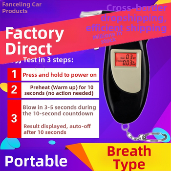 Automobilový dychový tester alkoholu – vysoká presnosť, ABS plast, prispôsobiteľný