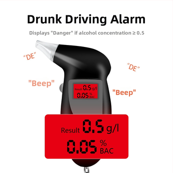 Automobilový dychový tester alkoholu – vysoká presnosť, ABS plast, prispôsobiteľný