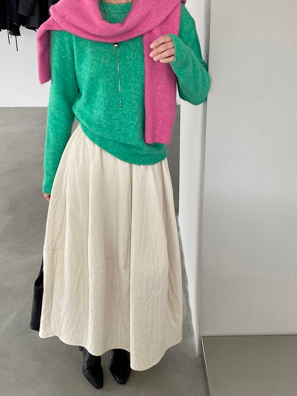 Ženski pleteni džemper od vune i akrila, jednostavan uzorak, opuštenog kroja, dugi rukavi, okrugli izrez