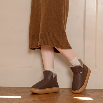 Domáce papuče – Qianchi 25421, PU vrchnok, EVA podrážka, hrubá konštrukcia, uzavreté špičky, guľatá špička, slip-on, unisex, teplo