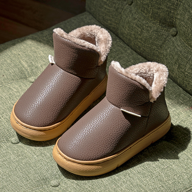 Domáce papuče – Qianchi 25421, PU vrchnok, EVA podrážka, hrubá konštrukcia, uzavreté špičky, guľatá špička, slip-on, unisex, teplo