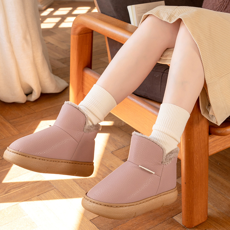 Domáce papuče – Qianchi 25421, PU vrchnok, EVA podrážka, hrubá konštrukcia, uzavreté špičky, guľatá špička, slip-on, unisex, teplo