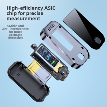 Automobilový dychový tester alkoholu Bymaocar ABS — prenášateľný tester alkoholu s digitálnym displejom a hlasovým upozornením; možnosť súkromnej značky a prispôsobenia