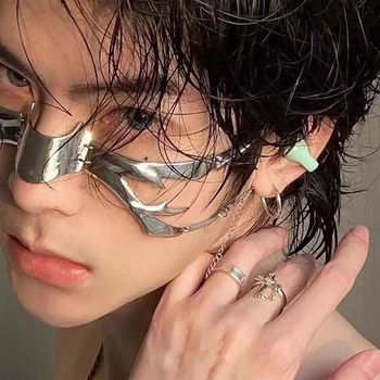 Maska: kyberpunková zliatinová maska na bradu – Halloween, Veľkú noc, Karneval