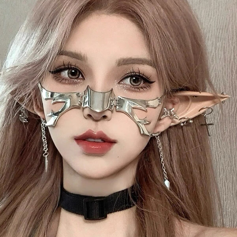 Maska: kyberpunková zliatinová maska na bradu – Halloween, Veľkú noc, Karneval