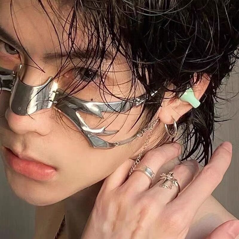 Maska: kyberpunková zliatinová maska na bradu – Halloween, Veľkú noc, Karneval