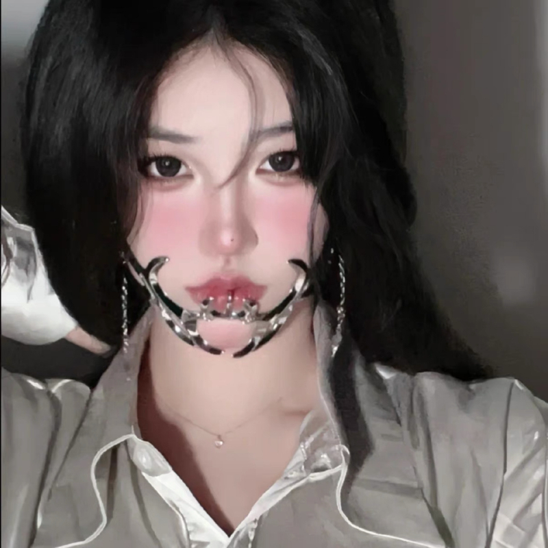 Maska: kyberpunková zliatinová maska na bradu – Halloween, Veľkú noc, Karneval