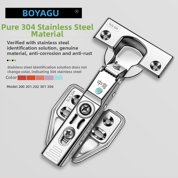 Hüdrauliline riidekapu uksehingam amortisaatoriga, 304 roostevabast terasest, mudel 304A, peen poleerimine, moodsus ja lihtne stiil