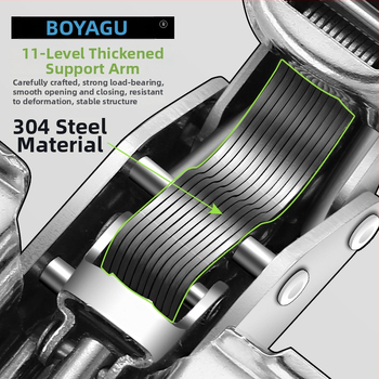 Hüdrauliline riidekapu uksehingam amortisaatoriga, 304 roostevabast terasest, mudel 304A, peen poleerimine, moodsus ja lihtne stiil