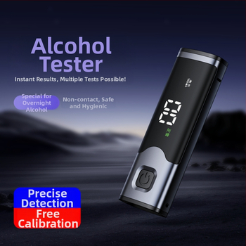 Prenosný tester alkoholu do auta, vysoká presnosť, hliníková zliatina + ABS