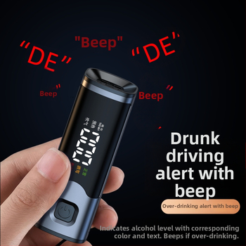 Prenosný tester alkoholu do auta, vysoká presnosť, hliníková zliatina + ABS