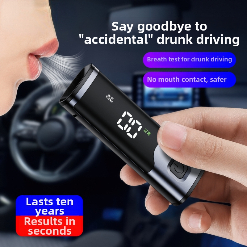 Prenosný tester alkoholu do auta, vysoká presnosť, hliníková zliatina + ABS