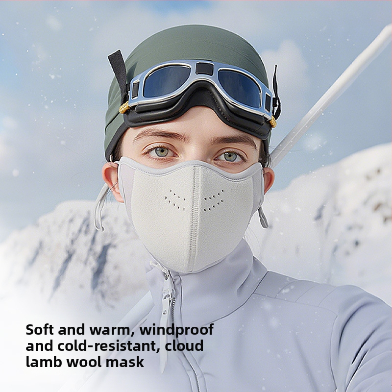 Unisex zimná teplá maska z austrálskej vlny, saténový povrch, odolná proti prachu a vetru