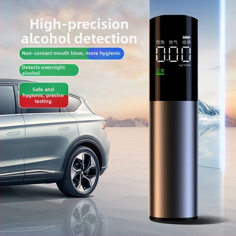 Automobilový alkoholový tester, bezdrôtový, prenosný s inteligentným digitálnym displejom, opätovne nabíjateľný, vysoká presnosť