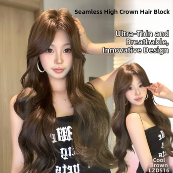 Dlhá kučeravá parochňa s bočným ofinkom, prirodzený štýl (Materiál: Vlákno s vysokou teplotou; Spracovanie: Mechanizované; Model: 516)