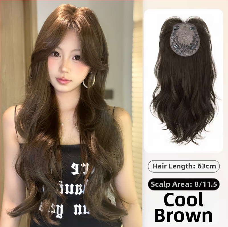 Dlhá kučeravá parochňa s bočným ofinkom, prirodzený štýl (Materiál: Vlákno s vysokou teplotou; Spracovanie: Mechanizované; Model: 516)