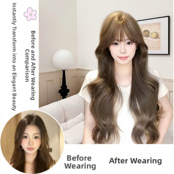 Heart Sea Dlhé kučeravé parochne pre ženy – prirodzený štýl, hodváb s vysokou teplotou, mechanický uzáver, nie je možné farbiť ani permovať