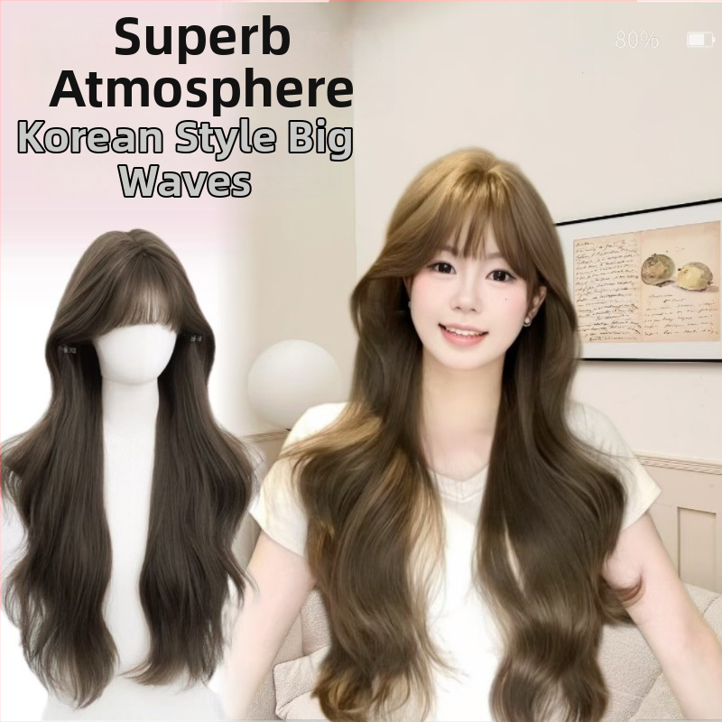 Heart Sea Dlhé kučeravé parochne pre ženy – prirodzený štýl, hodváb s vysokou teplotou, mechanický uzáver, nie je možné farbiť ani permovať