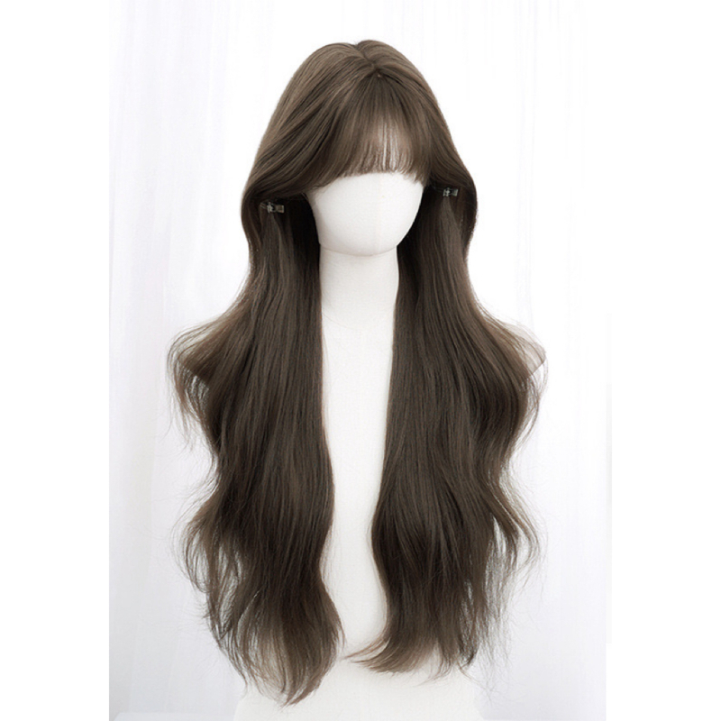 Heart Sea Dlhé kučeravé parochne pre ženy – prirodzený štýl, hodváb s vysokou teplotou, mechanický uzáver, nie je možné farbiť ani permovať