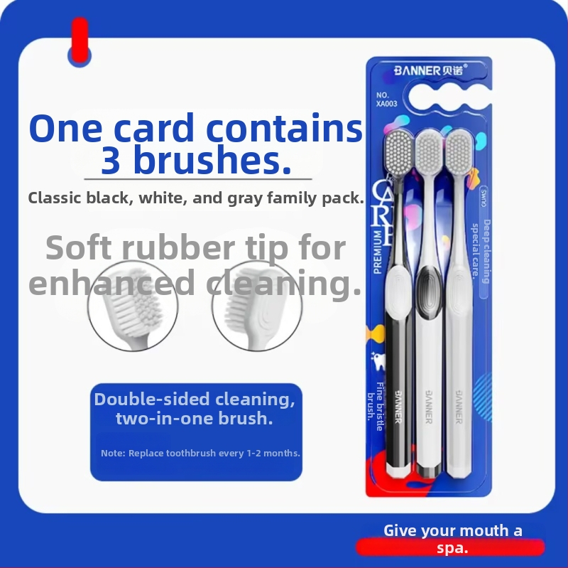 Oralgos ručna četkica DB-XA007, paket dva, mekane dlačice, široka glava, zaštita desni, protuklizna ručka