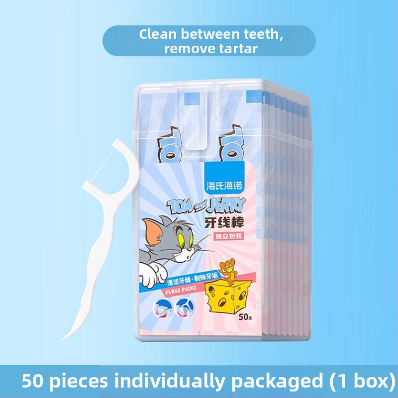 Floss tyčinky — ultra-tenký vlákn, jednorazové, prenosné domáce balenie, 30–50 ks v balení