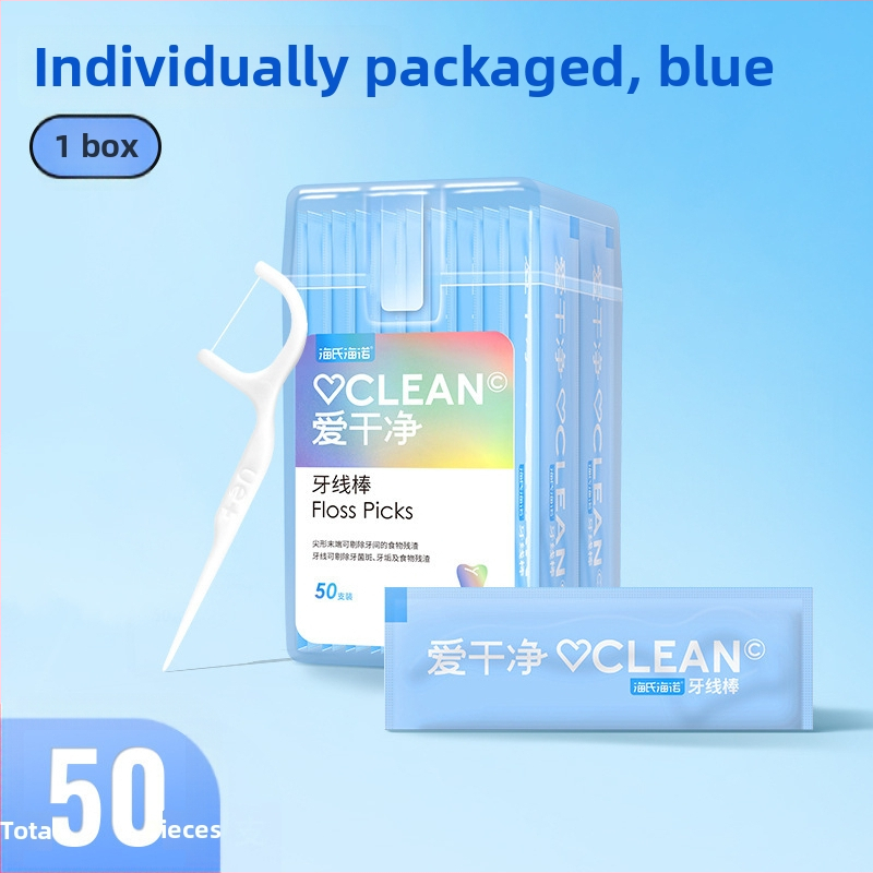 Floss tyčinky — ultra-tenký vlákn, jednorazové, prenosné domáce balenie, 30–50 ks v balení