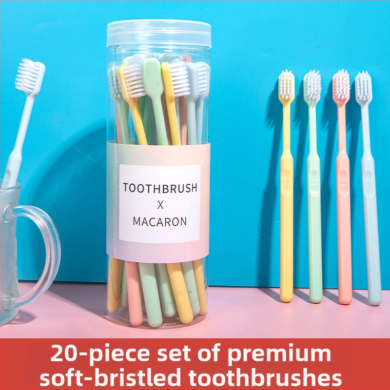 Ručná zubná kefka, mäkké štetiny, balené vo vedre, 20 ks, pre dospelých