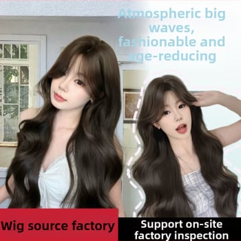 Xinhai hosszú, göndör paróka oldalsó frufjakkal, magas hőálló szálakból, nem festhető és nem permálható, koreai stílus, természetes arc kontúr