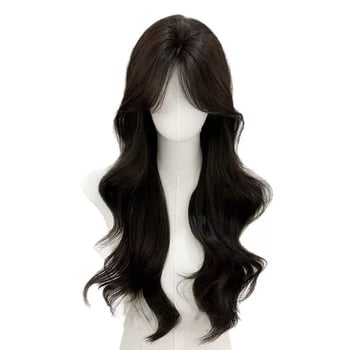 Xinhai hosszú, göndör paróka oldalsó frufjakkal, magas hőálló szálakból, nem festhető és nem permálható, koreai stílus, természetes arc kontúr