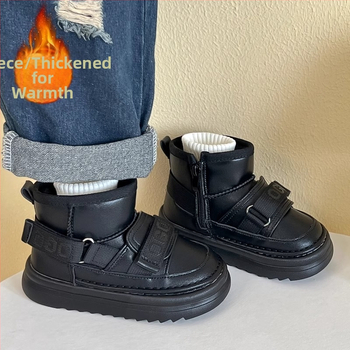 Detské zimné čižmy – Zima 2025, Korejský štýl, unisex, vršok z mikrovláknovej kože, podrážka z gumy, vek 7–16, TY-808