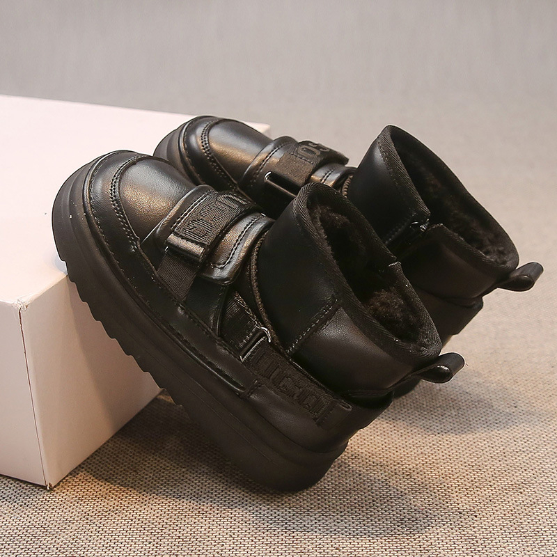 Detské zimné čižmy – Zima 2025, Korejský štýl, unisex, vršok z mikrovláknovej kože, podrážka z gumy, vek 7–16, TY-808