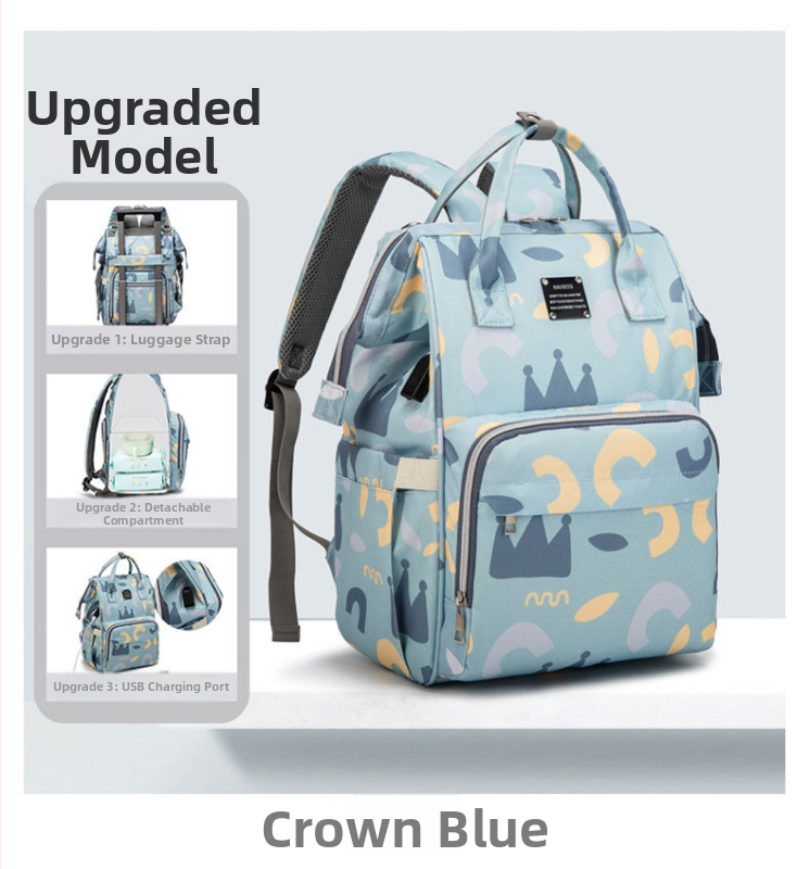 Torba za majke na putovanju – velik kapacitet, Oxford tkanina, USB priključak, suho/mokro odjeljak, cvjetni uzorak