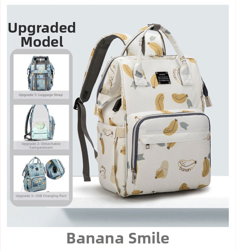 Torba za majke na putovanju – velik kapacitet, Oxford tkanina, USB priključak, suho/mokro odjeljak, cvjetni uzorak