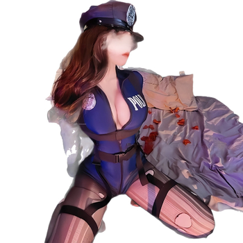 Uniformă de polițist pentru rol într-un club - costum dintr-o piesă, strâns, stil stewardess-instructor, poliester