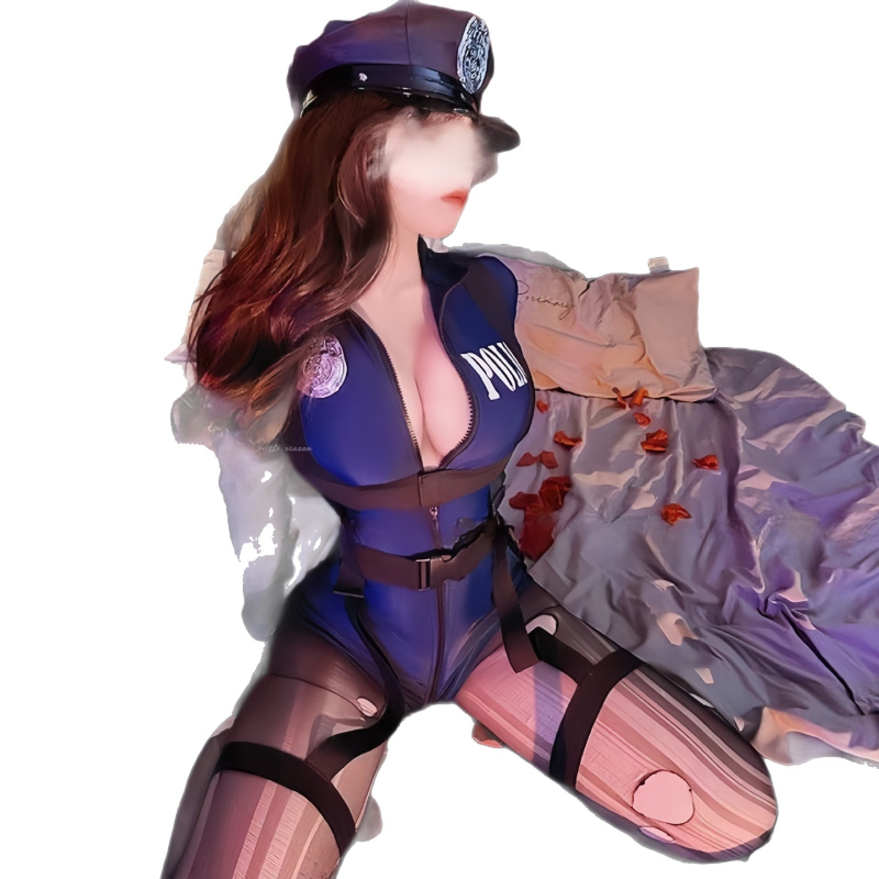 Uniformă de polițist pentru rol într-un club - costum dintr-o piesă, strâns, stil stewardess-instructor, poliester