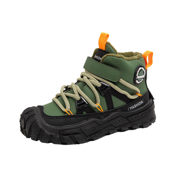 Detské nubukové slip-on čižmy, vyteplené fleesom, hrubé krátke čižmy s mäkkou podrážkou, casual štýl, vek 1–16 rokov