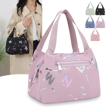 Geantă Tote pentru femei – Simplitate urbană, material Oxford, închidere cu fermoar, formă orizontală pătrată, buzunar ID