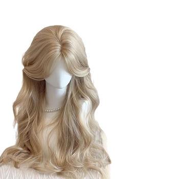 Dlhá kučeravá parochňa pre ženy, bočná ofina, tepelne odolné vlákna, spracovanie mechanizmom, model 0041