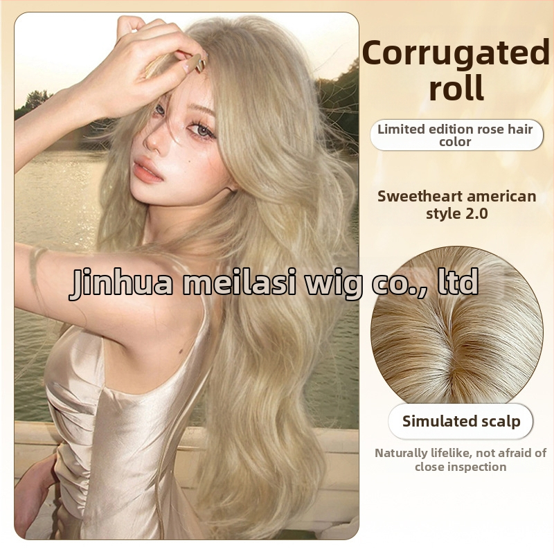 Dlhá kučeravá parochňa pre ženy, bočná ofina, tepelne odolné vlákna, spracovanie mechanizmom, model 0041