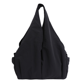 Nailonist tote kott tõmblukuga, polüestervooder, vertikaalne ristkülikukujuline, kahekordse õlarihmaga