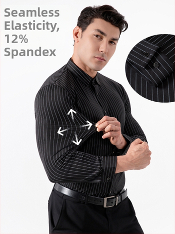 Triibuline särk nelja suunalise elastsusega, kortsukindel, ei vaja triikimist, pikkade varrukatega