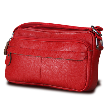 Дамска кроссбоди чанта от първокласна телешка кожа, естествена кожа, корейски стил casual, малък квадратен модел, хоризонтална квадратна форма