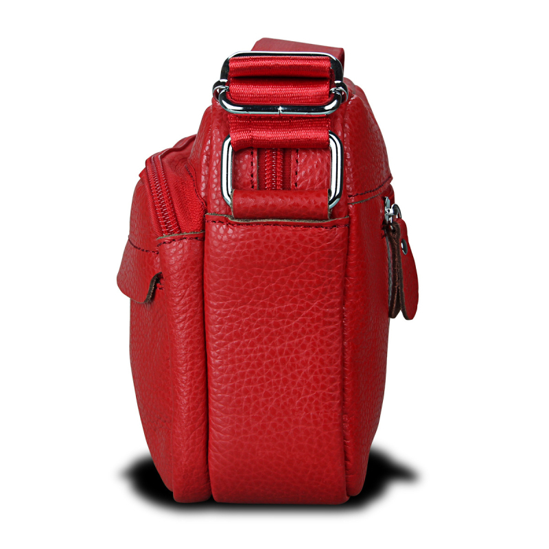 Дамска кроссбоди чанта от първокласна телешка кожа, естествена кожа, корейски стил casual, малък квадратен модел, хоризонтална квадратна форма