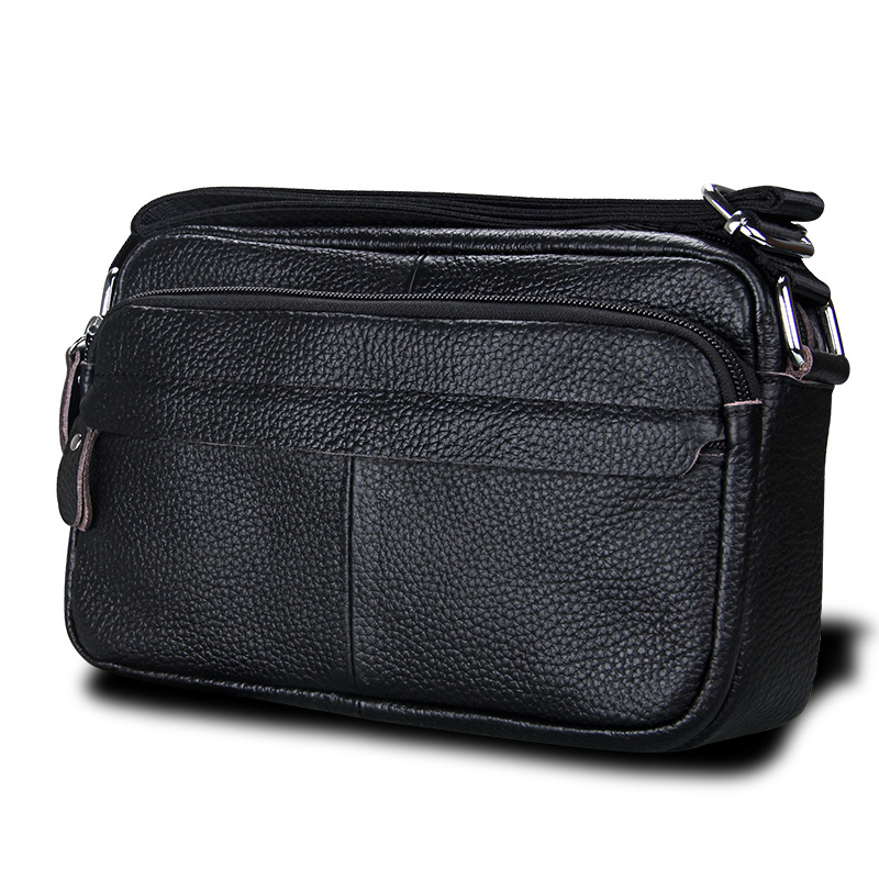 Дамска кроссбоди чанта от първокласна телешка кожа, естествена кожа, корейски стил casual, малък квадратен модел, хоризонтална квадратна форма