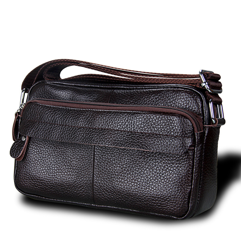 Дамска кроссбоди чанта от първокласна телешка кожа, естествена кожа, корейски стил casual, малък квадратен модел, хоризонтална квадратна форма