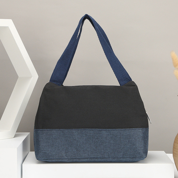 Geantă de mână din pânză, multifuncțională, cu formă orizontală pătrată, închidere cu fermoar, buzunare interioare pentru telefon și card de identitate, husă exterioară tridimensională