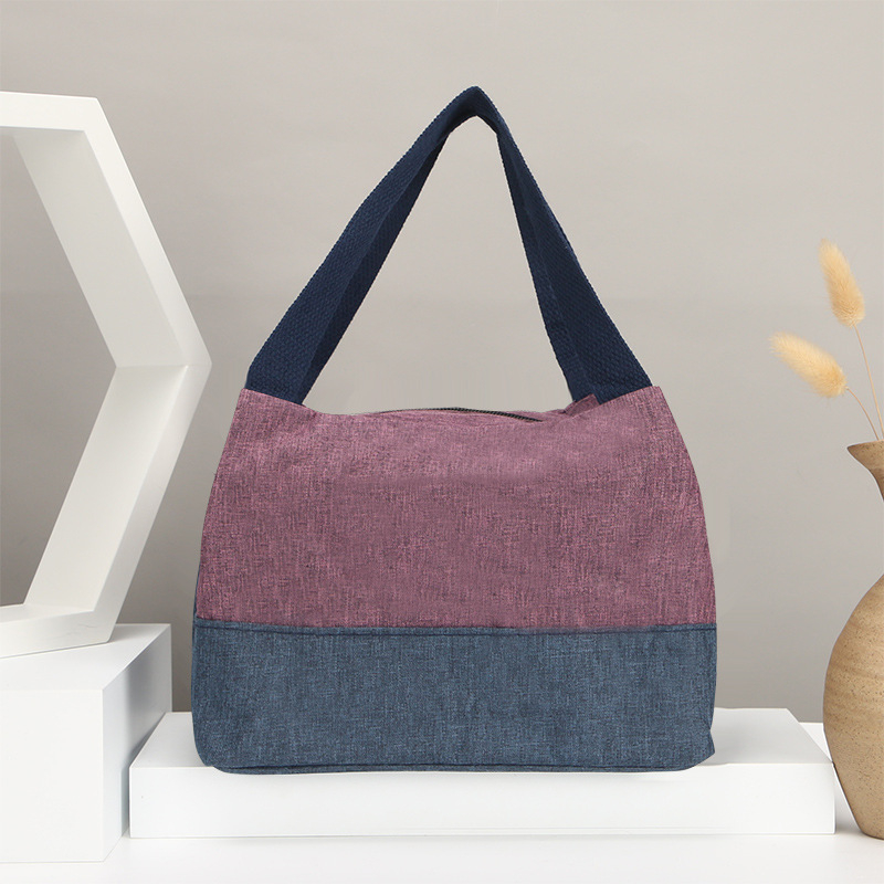 Geantă de mână din pânză, multifuncțională, cu formă orizontală pătrată, închidere cu fermoar, buzunare interioare pentru telefon și card de identitate, husă exterioară tridimensională